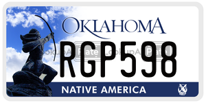 RGP598 license plate in Oklahoma