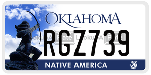 RGZ739  license plate in OK