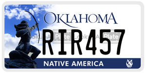 RIR457  license plate in OK