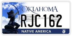 RJC162 license plate in Oklahoma