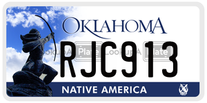 RJC913  license plate in OK