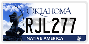 RJL277 license plate in Oklahoma