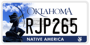RJP265  license plate in OK