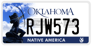 RJW573  license plate in OK