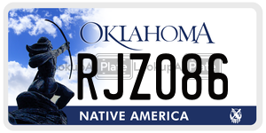 RJZ086  license plate in OK