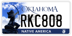 RKC808  license plate in OK