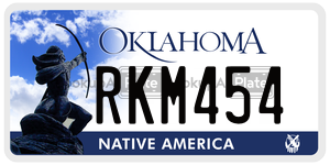 RKM454  license plate in OK