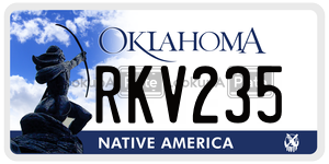RKV235 license plate in Oklahoma