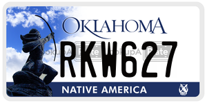 RKW627  license plate in OK