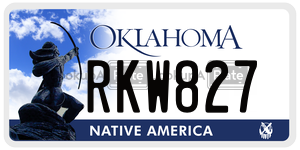 RKW827  license plate in OK
