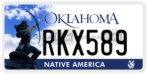 RKX589  license plate in OK