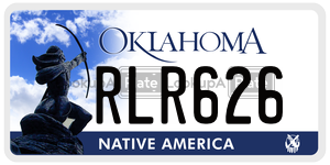 RLR626  license plate in OK