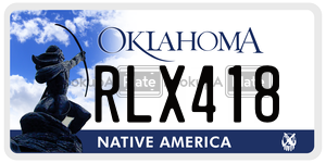 RLX418  license plate in OK