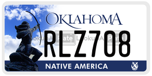 RLZ708 license plate in Oklahoma
