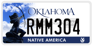 RMM304  license plate in OK