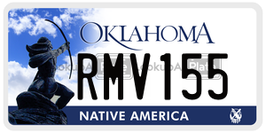 RMV155  license plate in OK