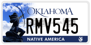 RMV545  license plate in OK
