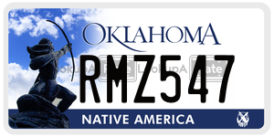 RMZ547  license plate in OK
