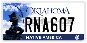 RNA607  license plate in OK
