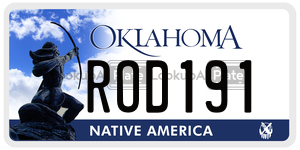 ROD191  license plate in OK