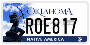 ROE817  license plate in OK