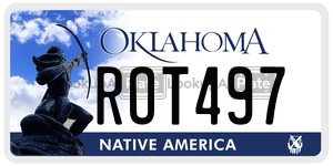 ROT497  license plate in OK