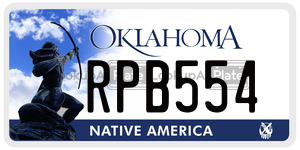 RPB554  license plate in OK