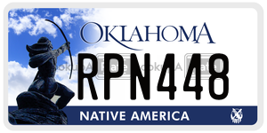 RPN448 license plate in Oklahoma