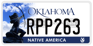 RPP263  license plate in OK