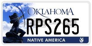 RPS265  license plate in OK