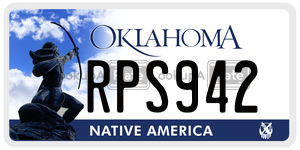 RPS942  license plate in OK