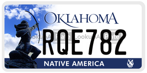 RQE782  license plate in OK