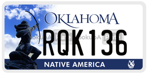 RQK136  license plate in OK