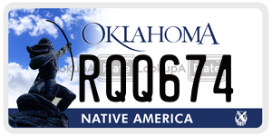 RQQ674  license plate in OK