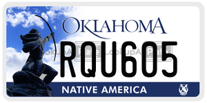 RQU605  license plate in OK