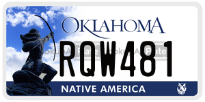 RQW481  license plate in OK