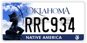 RRC934  license plate in OK