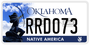 RRD073  license plate in OK