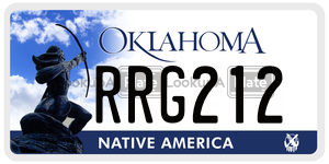RRG212  license plate in OK