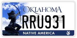 RRU931  license plate in OK