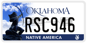 RSC946  license plate in OK