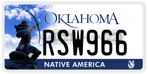RSW966  license plate in OK