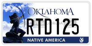 RTD125  license plate in OK