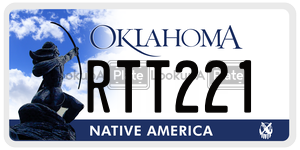 RTT221 license plate in Oklahoma
