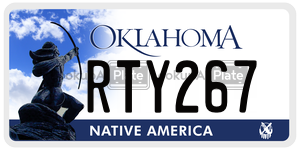 RTY267  license plate in OK