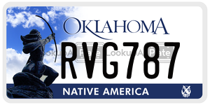RVG787  license plate in OK