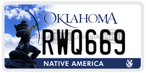 RWQ669  license plate in OK