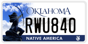 RWU840  license plate in OK