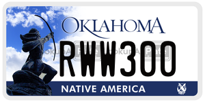 RWW300  license plate in OK