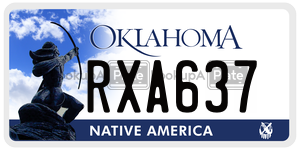 RXA637  license plate in OK